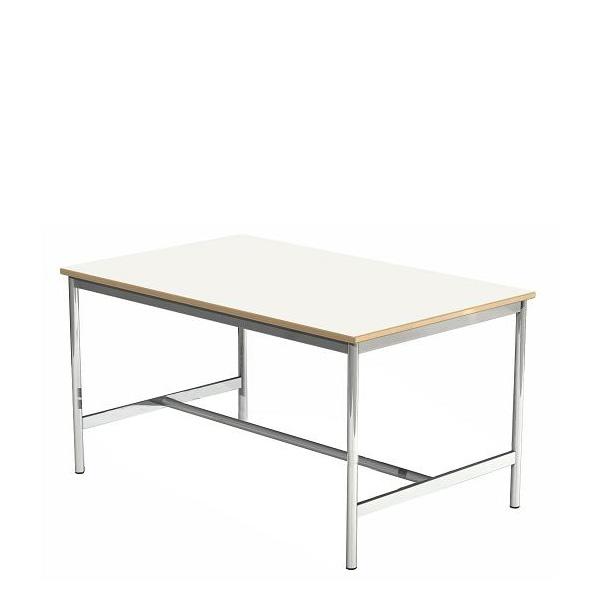 Mesa de trabalho madeira e aço biblioteca ambiente escolar
