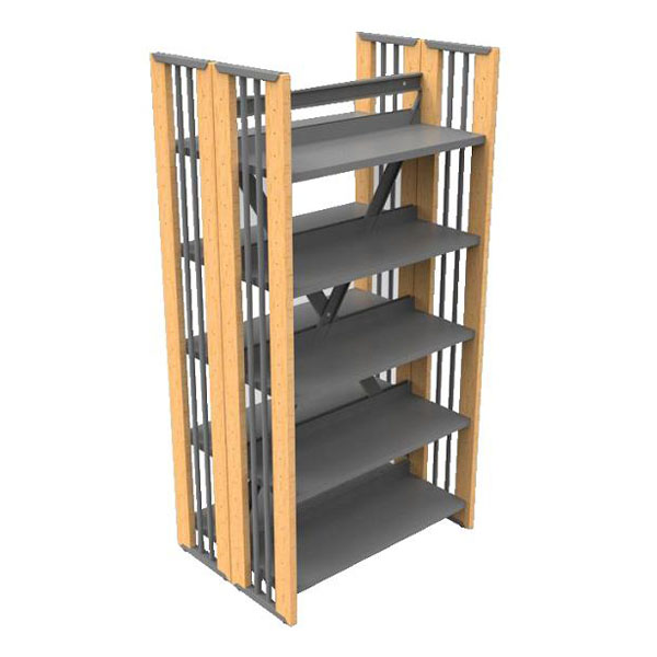 Estante dupla BIBLUS madeira biblioteca