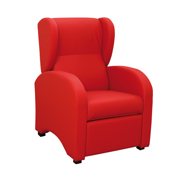 Cadeirão de descanso reclinável com apoio de pés vermelho