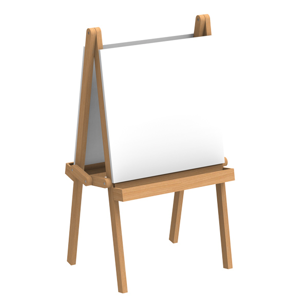 Caballete de pintura con estructura de madera de haya maciza y superficie de placa cerámica.