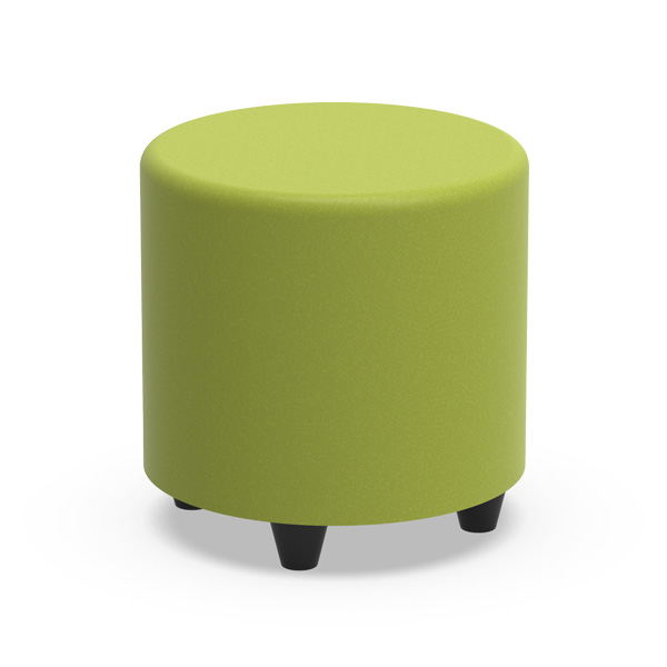 Puff Block Redondo revestido com semi-pele ou tecido abacate