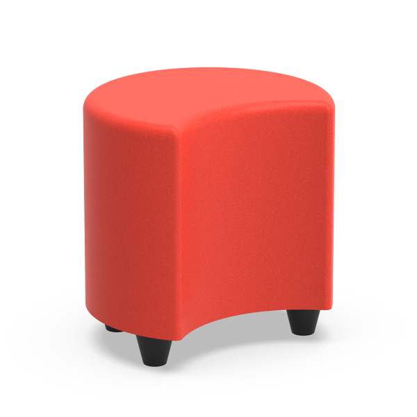 Puff Block Lua revestido com semi-pele ou tecido vermelho