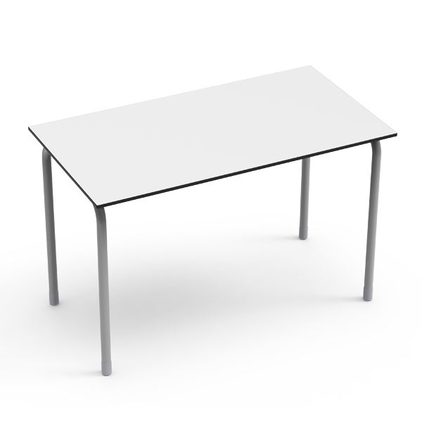 Mesa de sala de aula Desk21 em formato retangular dupla, com estrutura de aço para ambiente escolar