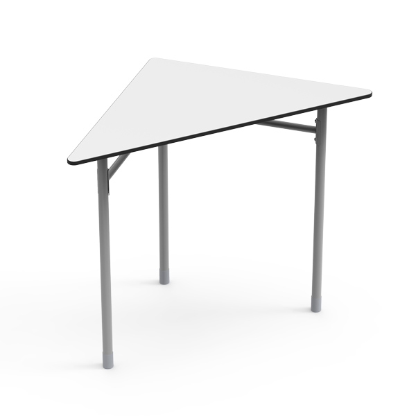 Mesa de sala de aula Desk21 em formato triangular, com estrutura de aço para ambiente escolar