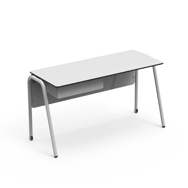 Mesa de sala de aula TEAM dupla para professor, com estrutura de aço para ambiente escolar