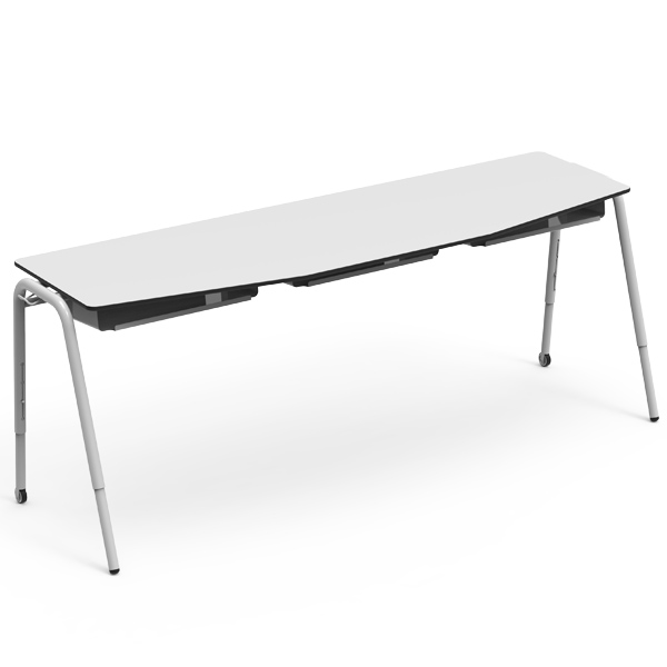 Mesa de sala de aula TEAM tripla, com estrutura de aço para ambiente escolar
